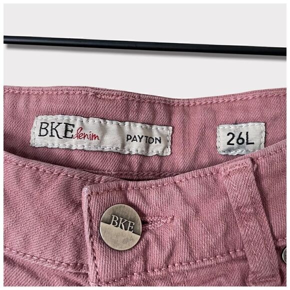 BKE Payton Mauve Raw Hem Skinny Jeans Sz 26 Long - Picture 6 of 8